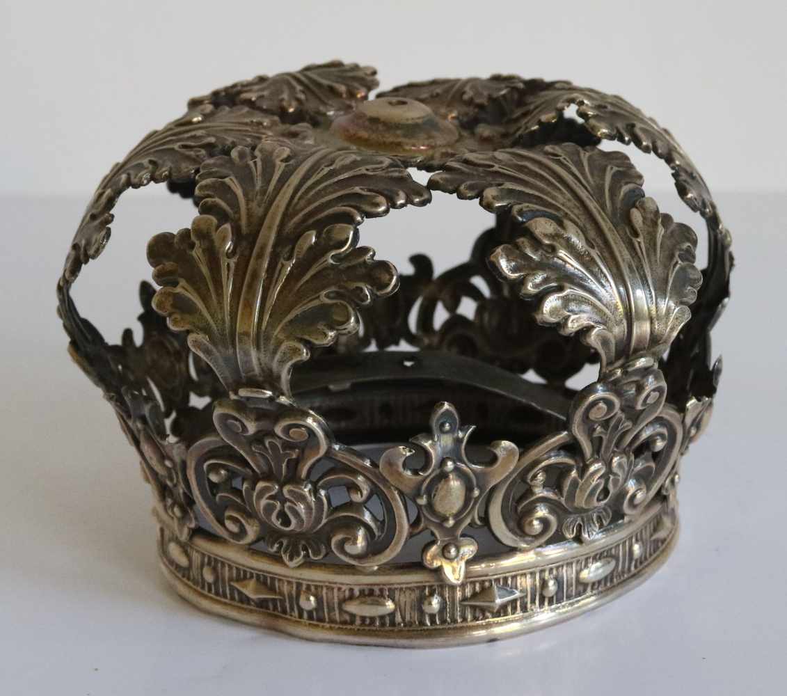 Silver crown baby Jesus, 19th century, 70 grams H 7 dia 10 cm - Image 3 of 6