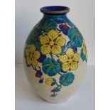 Charles CATTEAU (1880-1966) vase with floral text D 2762 H 30 cm