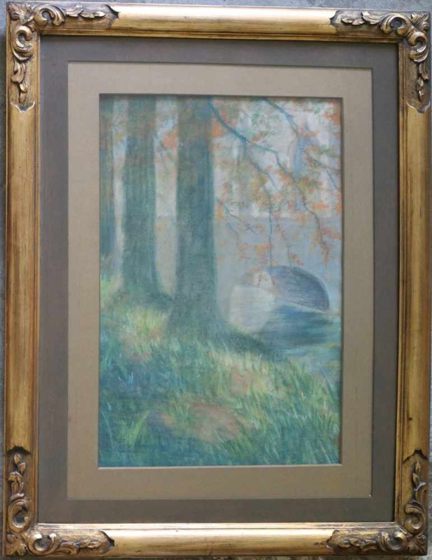 Charles POUPAERT (1874-1935) pastel beguinage in Bruges 40 x 60 cm - Bild 2 aus 3