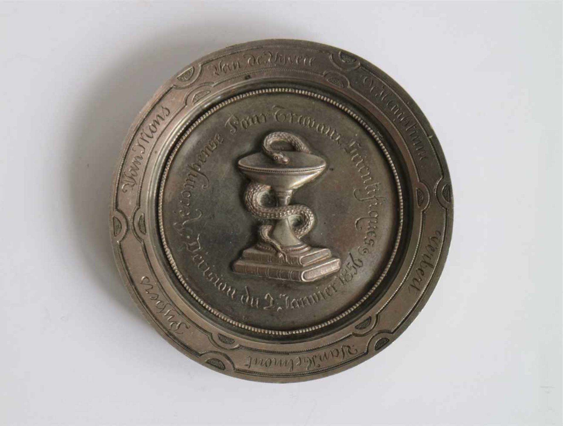 Silver medal Société de pharmacie Antwerp 1858, unique edition dia 6,5 cm