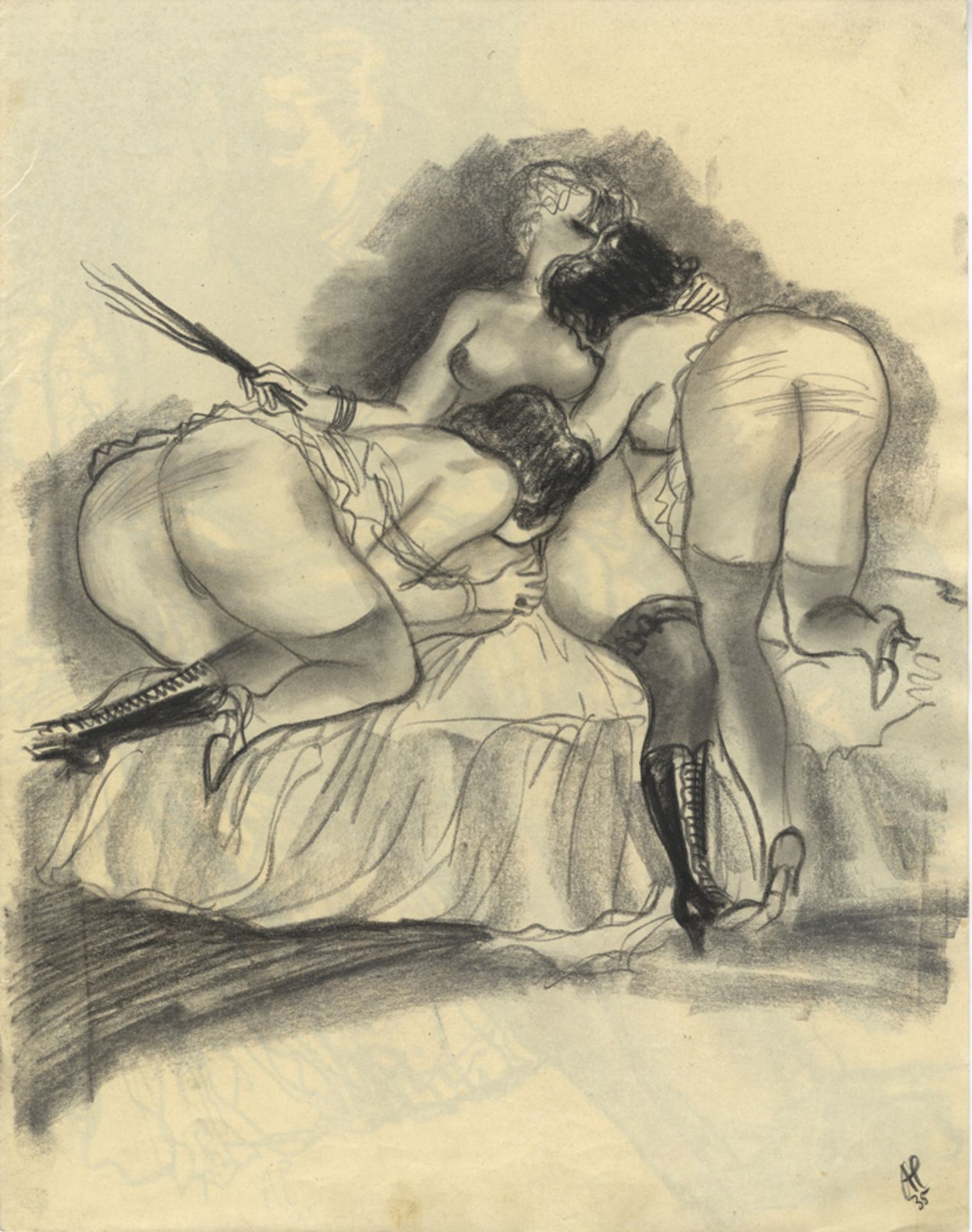 Alex SZEKELY. Domina Mea, 10 Blätter von Al, Wien, 1935. 11 dessins au crayon, 29 x [...] - Bild 4 aus 4