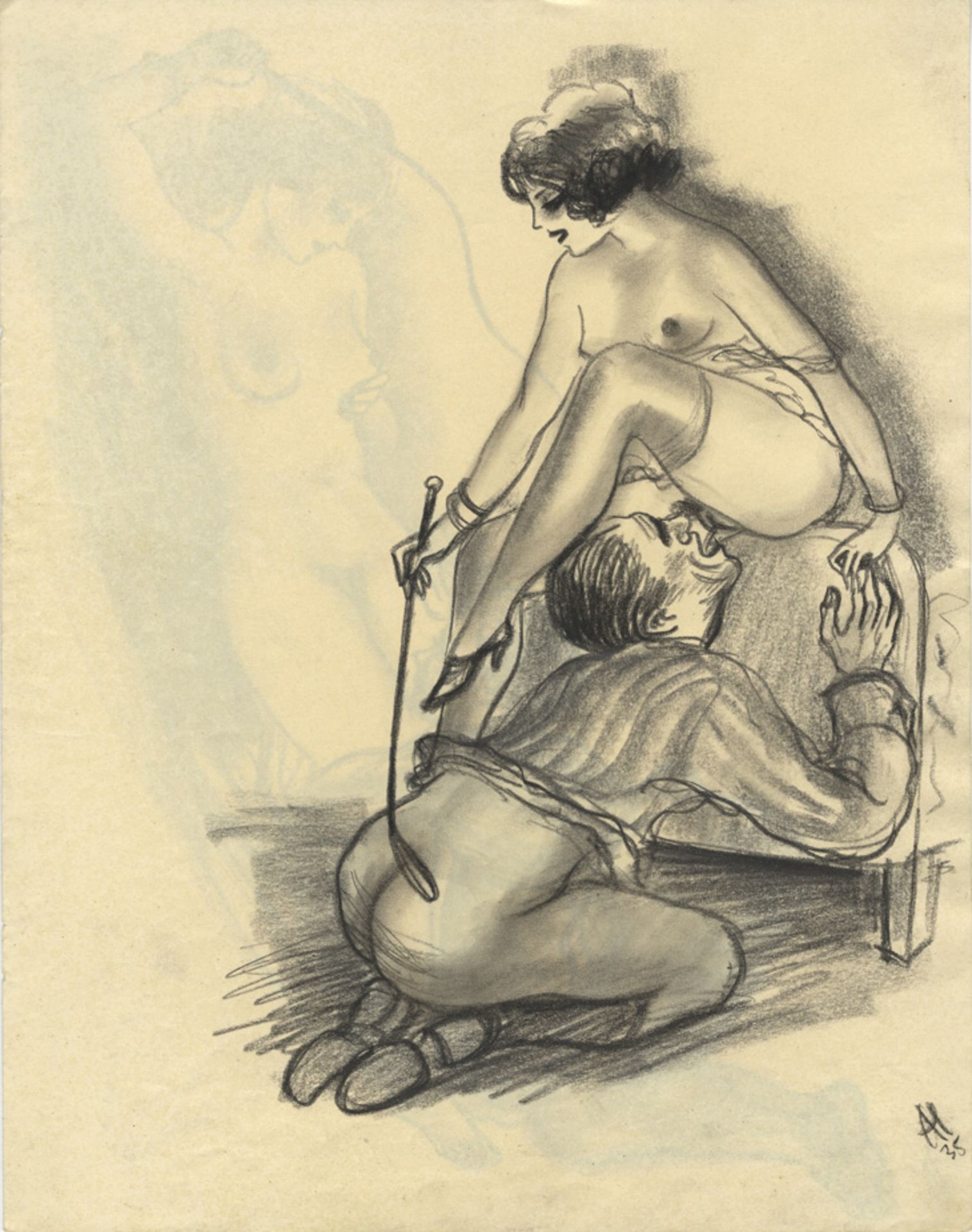 Alex SZEKELY. Domina Mea, 10 Blätter von Al, Wien, 1935. 11 dessins au crayon, 29 x [...] - Bild 2 aus 4