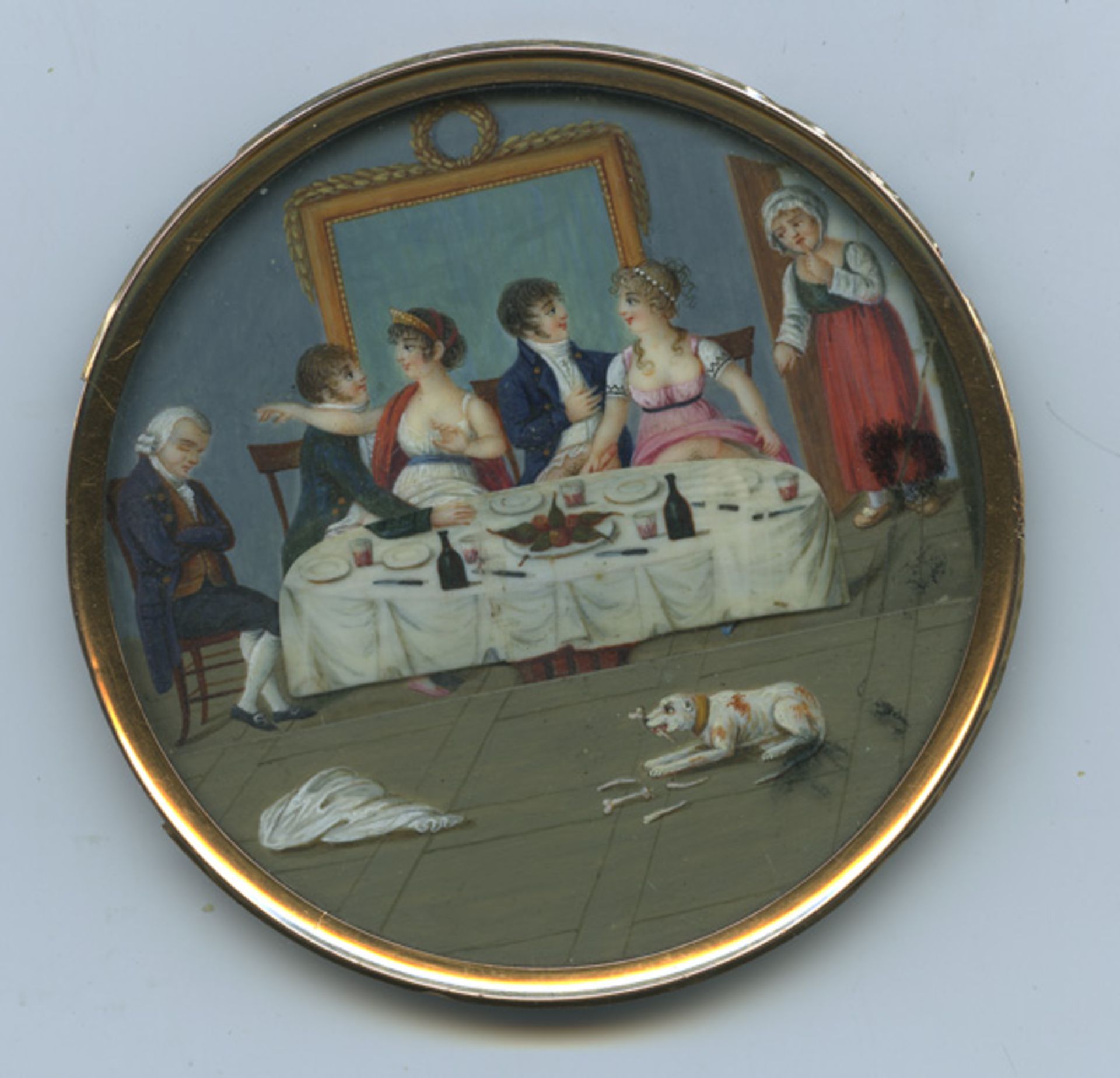 [Artiste non identifié]. Cabinet particulier de Joséphine, vers 1810. Miniature à [...] - Bild 2 aus 3