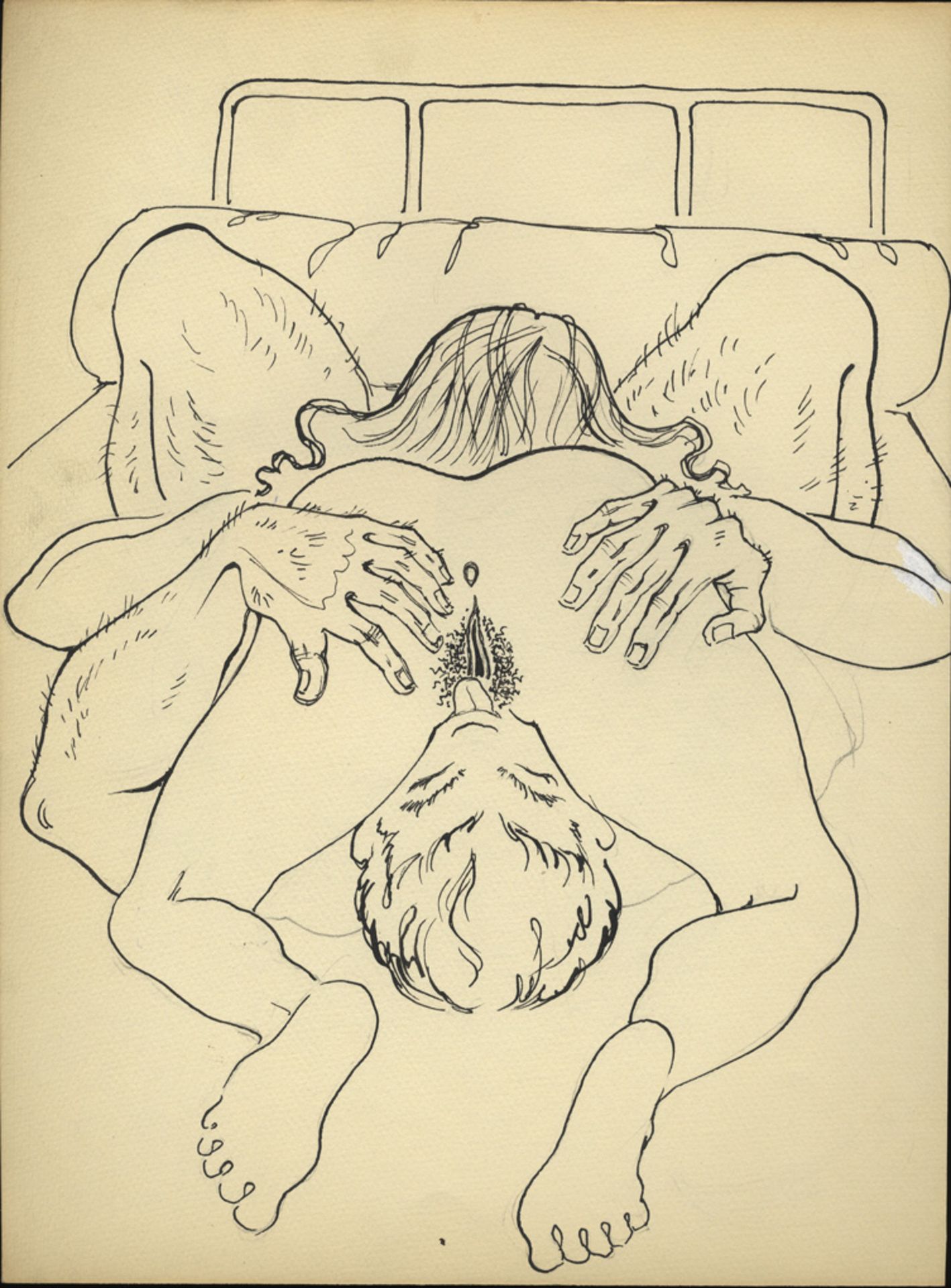 Jean BOULLET (1921-1970). Plaisirs échangés, vers 1950. 2 encres sur papier, 32 x [...] - Bild 2 aus 2