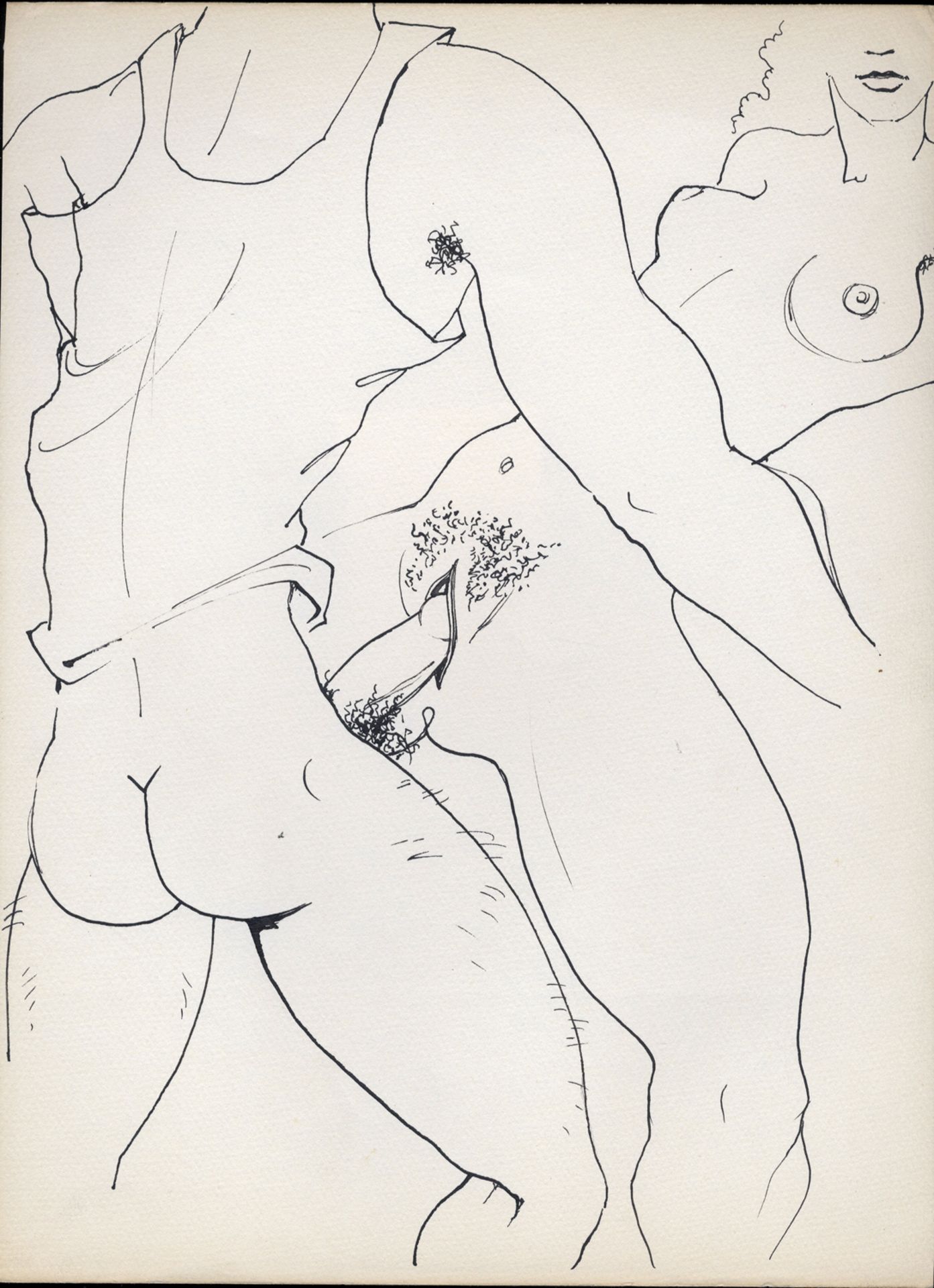 Jean BOULLET (1921-1970). Plaisirs échangés, vers 1950. 2 encres sur papier, 32 x [...]