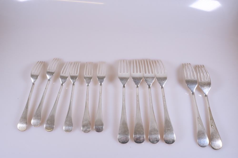 Antique William Hutton Silver Plated Spoons & Forks 23 Pieces plus 2 W.R. Humphreys - Image 6 of 10