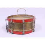 Early 20th Century Snare Drum 15" Diameter, Solid Red