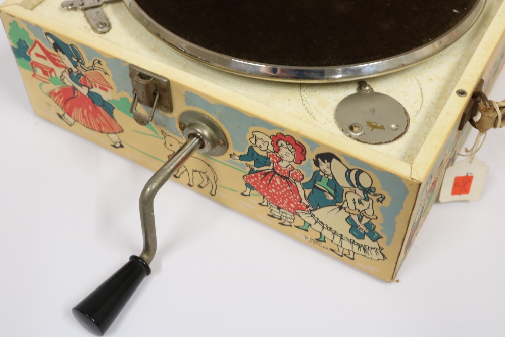 1950S Decca Childrens Hand Cranked Portable Gramophone - Image 4 of 8