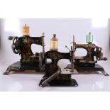 Three Antique Miniature Toy Sewing Machines