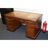 Edwardian Pedestal Desk With Dove Tailed Drawers
