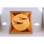 WW2 Spitfire and Hurricane in Flight Framed Marquetry Picture
