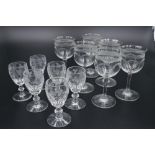 Six Stuart Crystal Sherry Glasses & Six Crystal Wine Glasses