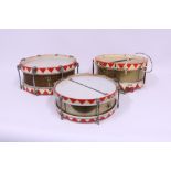 3 Mid Century Military Snare Drums