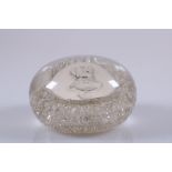 Antique Sulphide Glass Paperweight