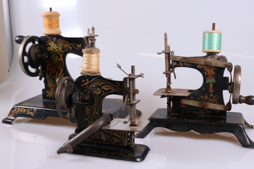 Three Antique Miniature Toy Sewing Machines - Image 2 of 17