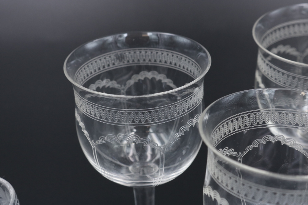 Six Stuart Crystal Sherry Glasses & Six Crystal Wine Glasses - Image 5 of 8
