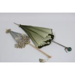 Edwardian Parasol & 1950's Umbrella with Emeralds