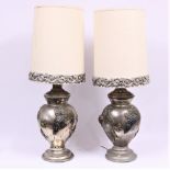 Pair of Vintage American Lamps, Butterflies and Berries Glazed Finish