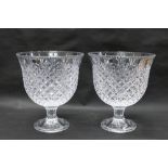 Pair of Bohemian Crystal Glass Trophies