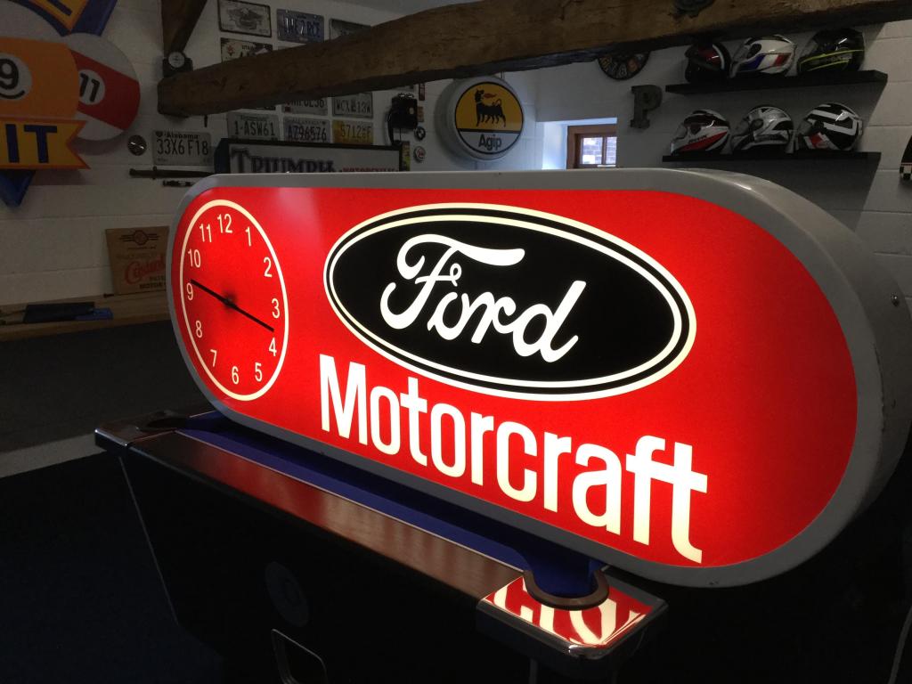 Ford Motorcraft Lightbox with clock