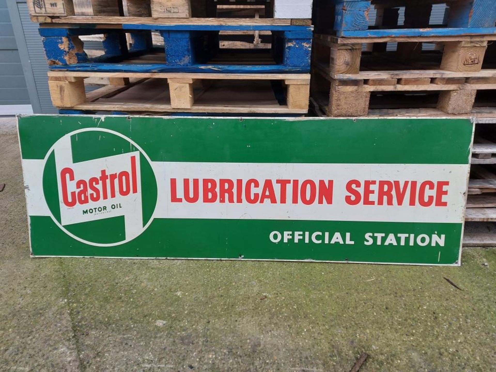 Large Castrol Lubrication Service Tin Sign