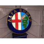 Original large Alfa Romeo illuminated dealer sign