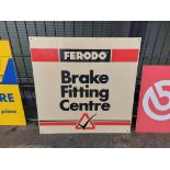 3 Fitting Centre Signs - Ferodo plastic sign, Brembo board sign & Monroe bard sign