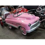 Vintage style 50's Pink Mercury Comet pedal car