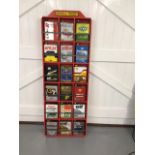 15 x Vintage oil cans, presented in custom built display cabinet