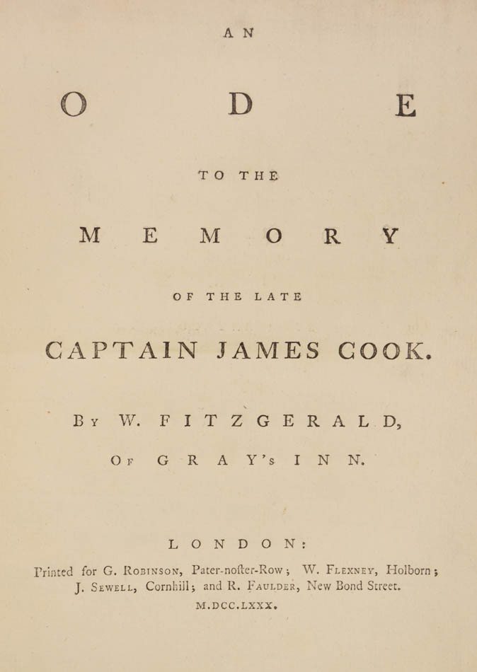 William Fitzgerald, An Ode to...Captain Cook, first edition, London 1780. - Image 2 of 4