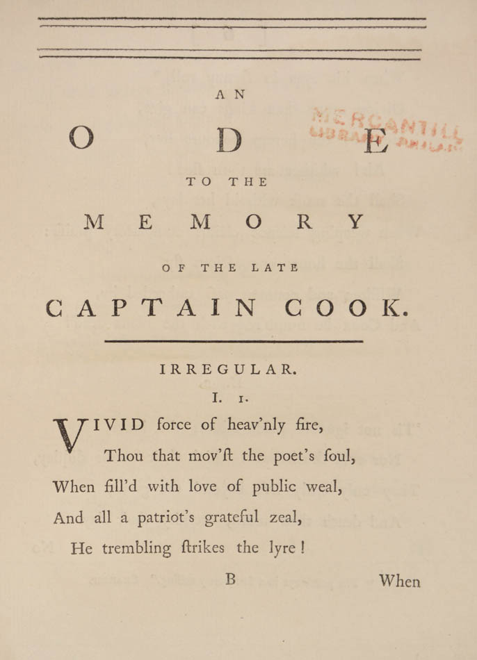 William Fitzgerald, An Ode to...Captain Cook, first edition, London 1780. - Image 3 of 4