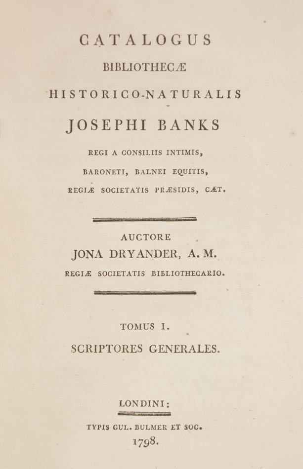Joseph Banks & Jonas Dryander, Catalogus bibliothecae, first edition, 1796. - Image 2 of 2
