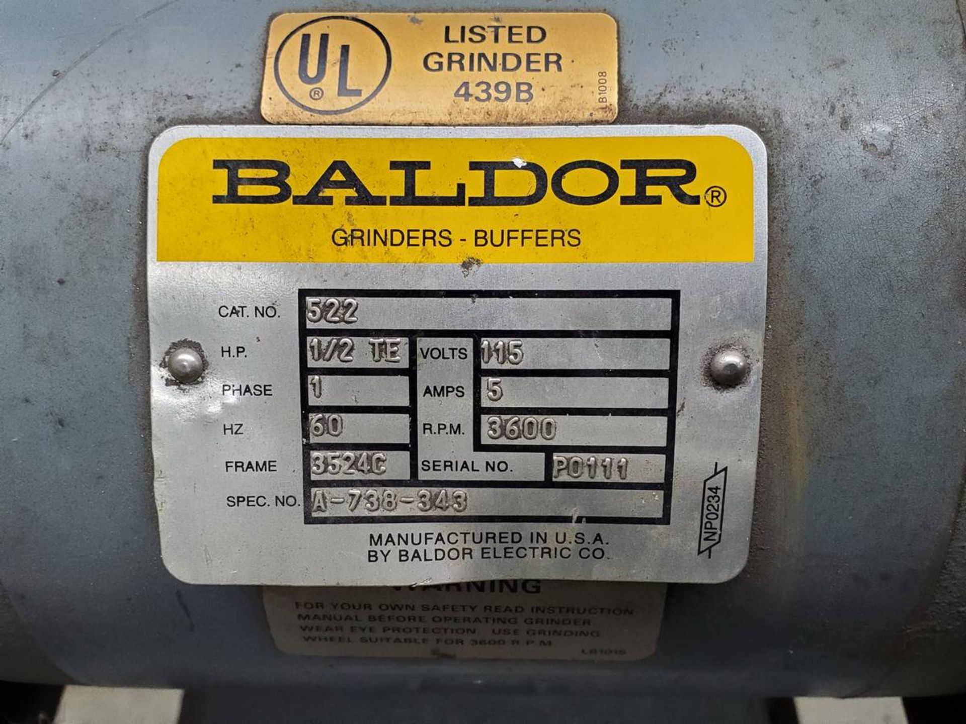 Baldor Grinder-Buffer - Image 3 of 3