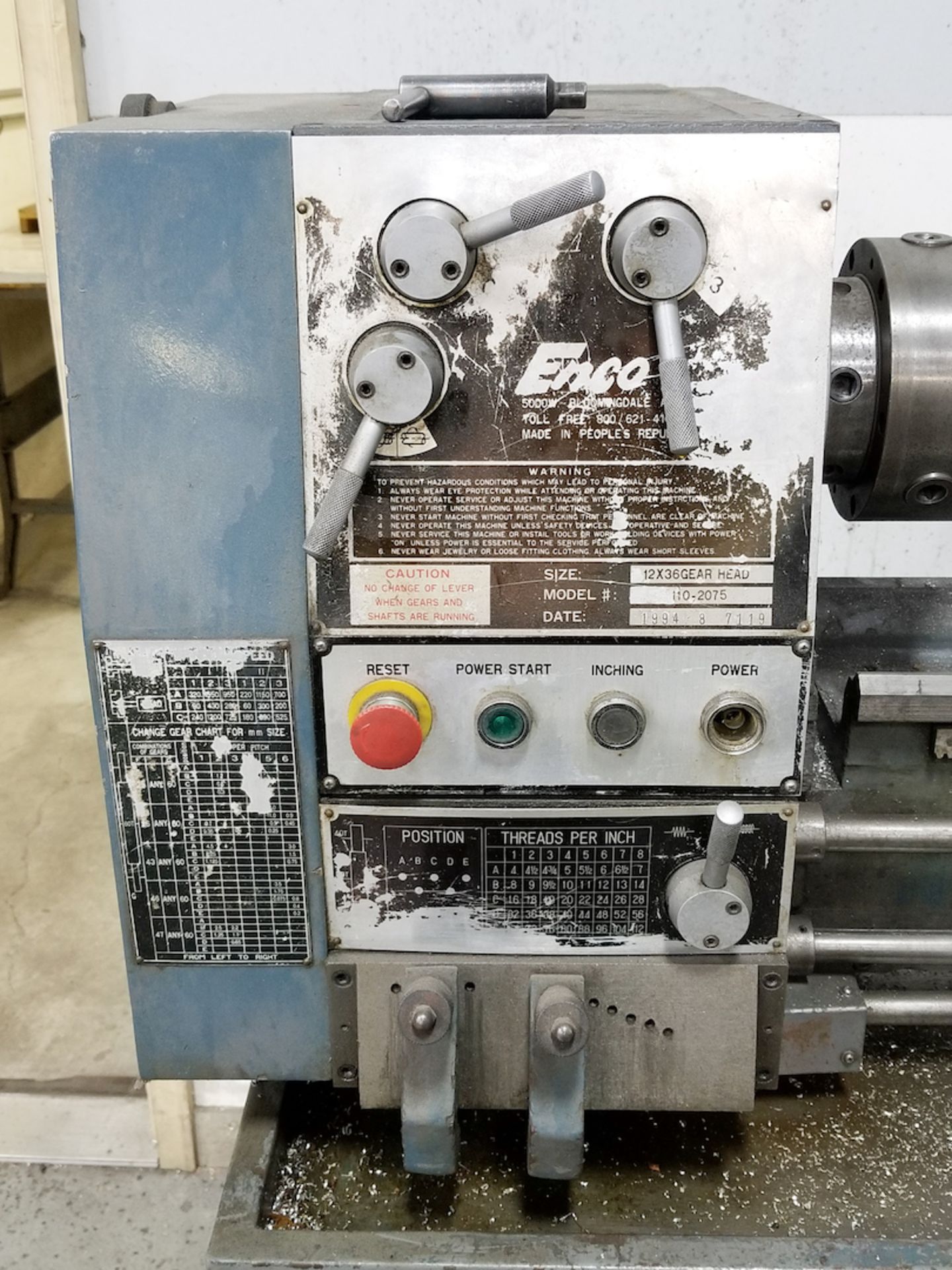 Enco Model 110-2075 Lathe 4' Bed Length - Image 2 of 6