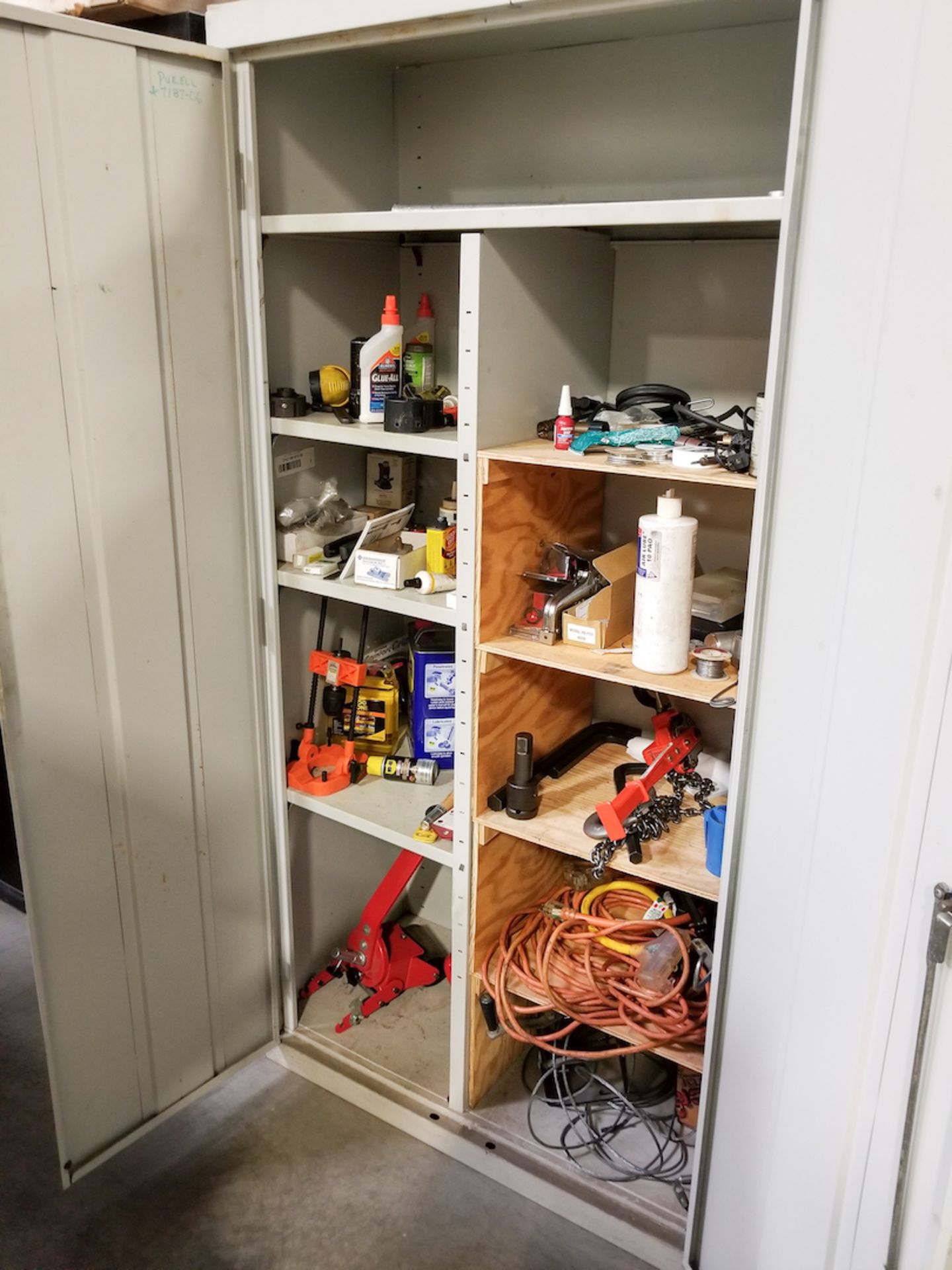 2-Door Metal Vertical Storage Cabinet with Contents to Include: Extension Cords, etc. - Image 2 of 2