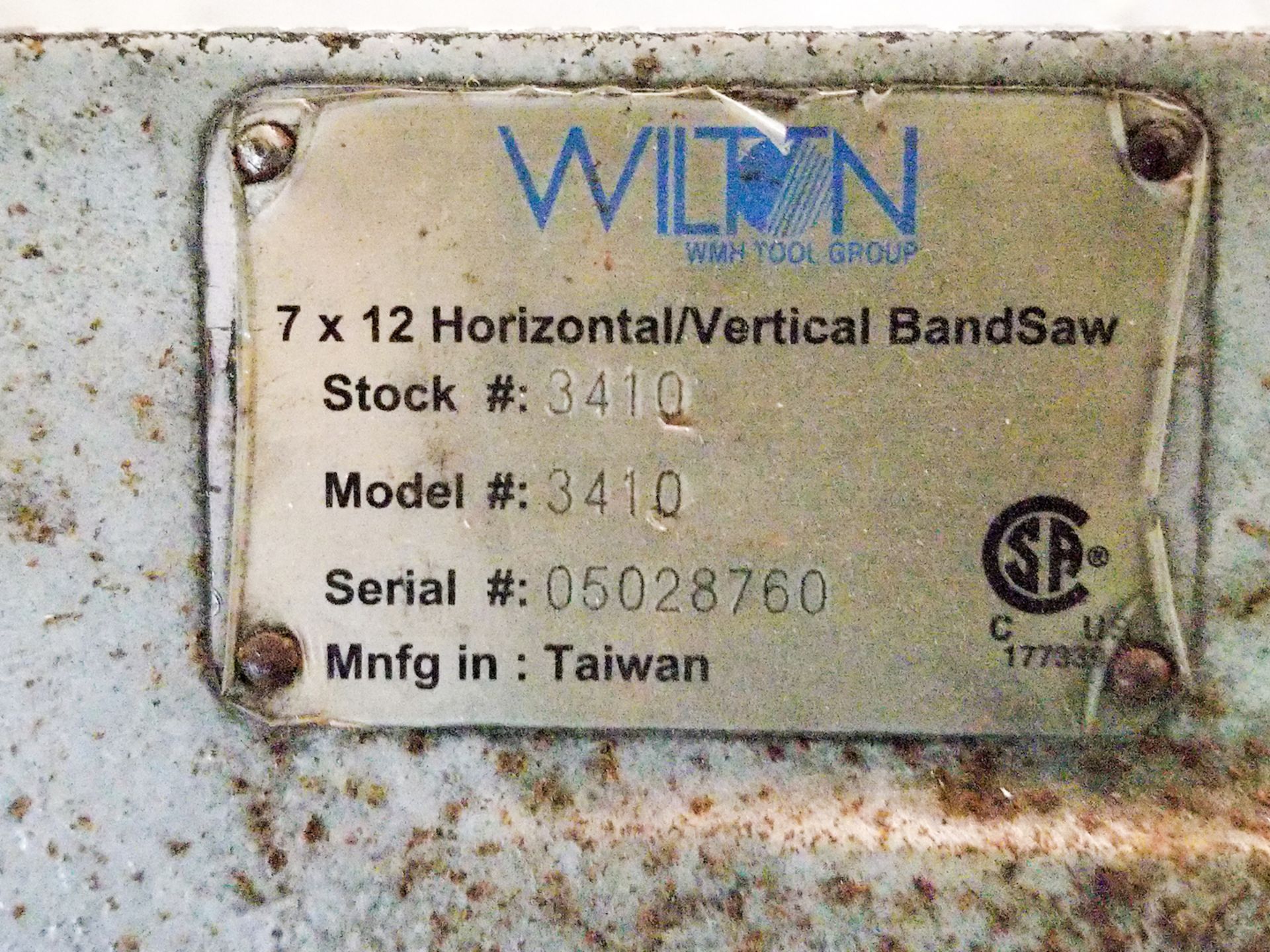 Wilton Model 3410 Horizontal/ Vertical Band Saw - Image 3 of 3