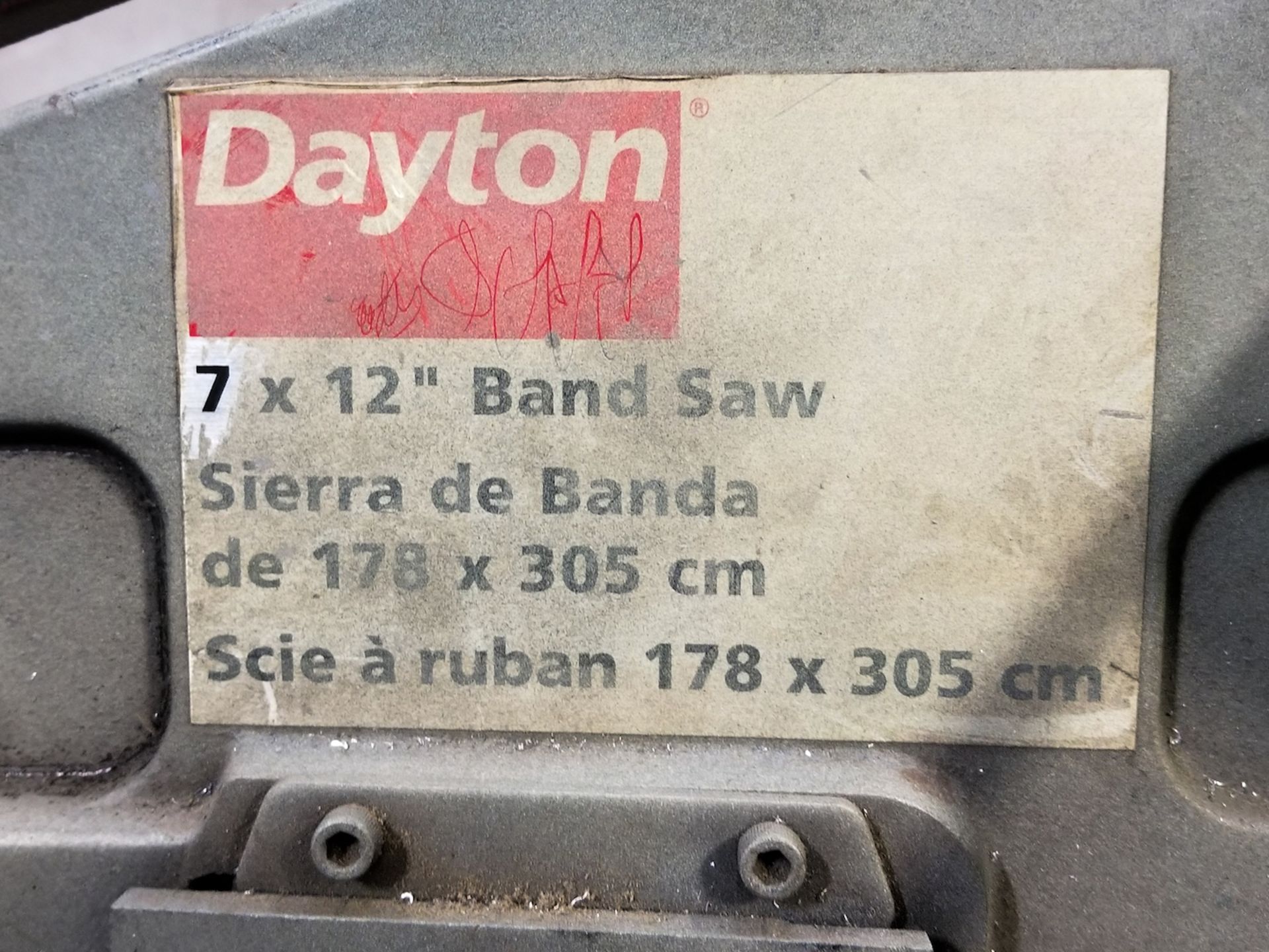 Dayton Model 4YG30A Horizontal Band Saw - Image 2 of 2