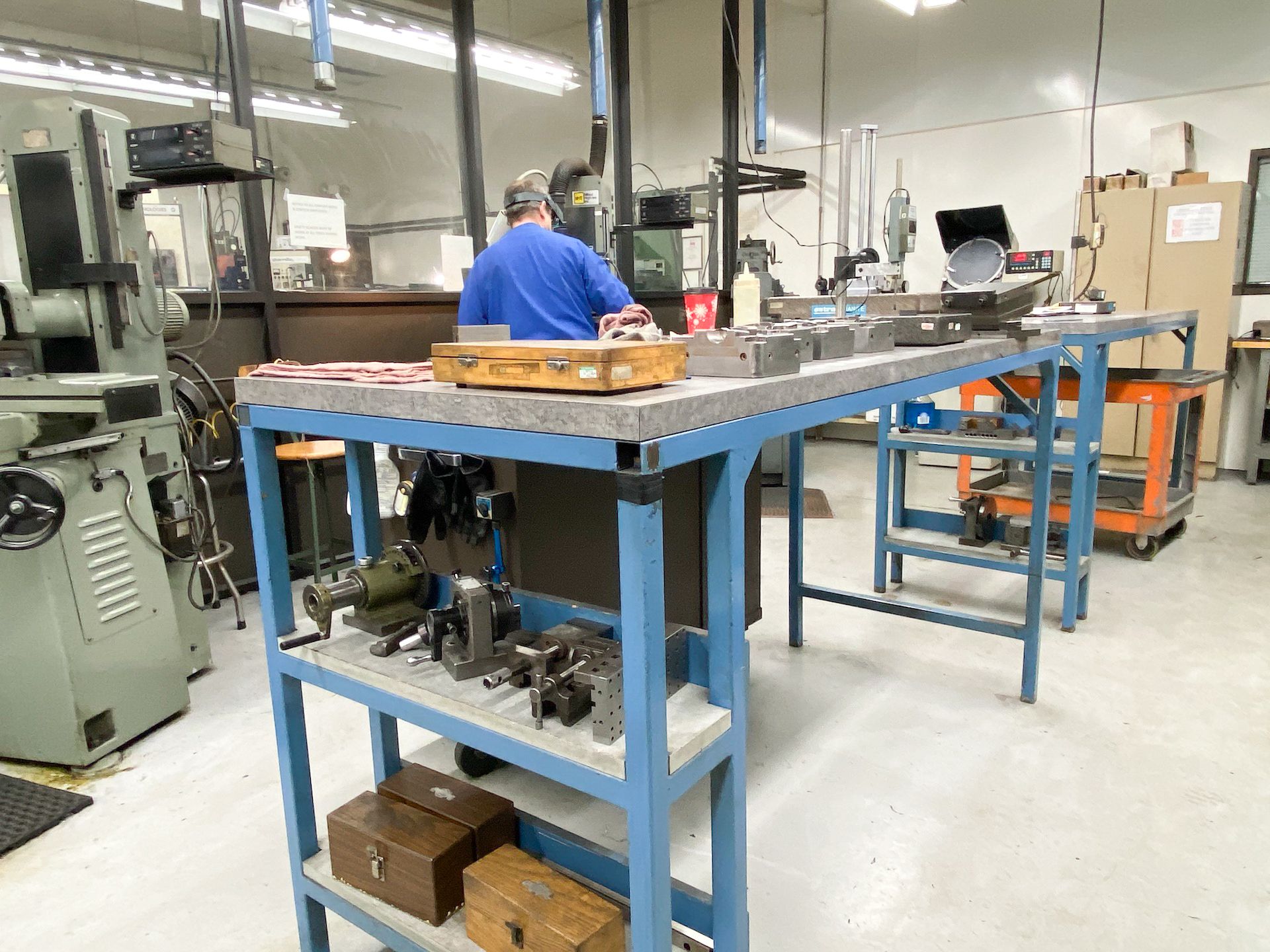 Work Table with Shelving (Blue) - Image 2 of 3