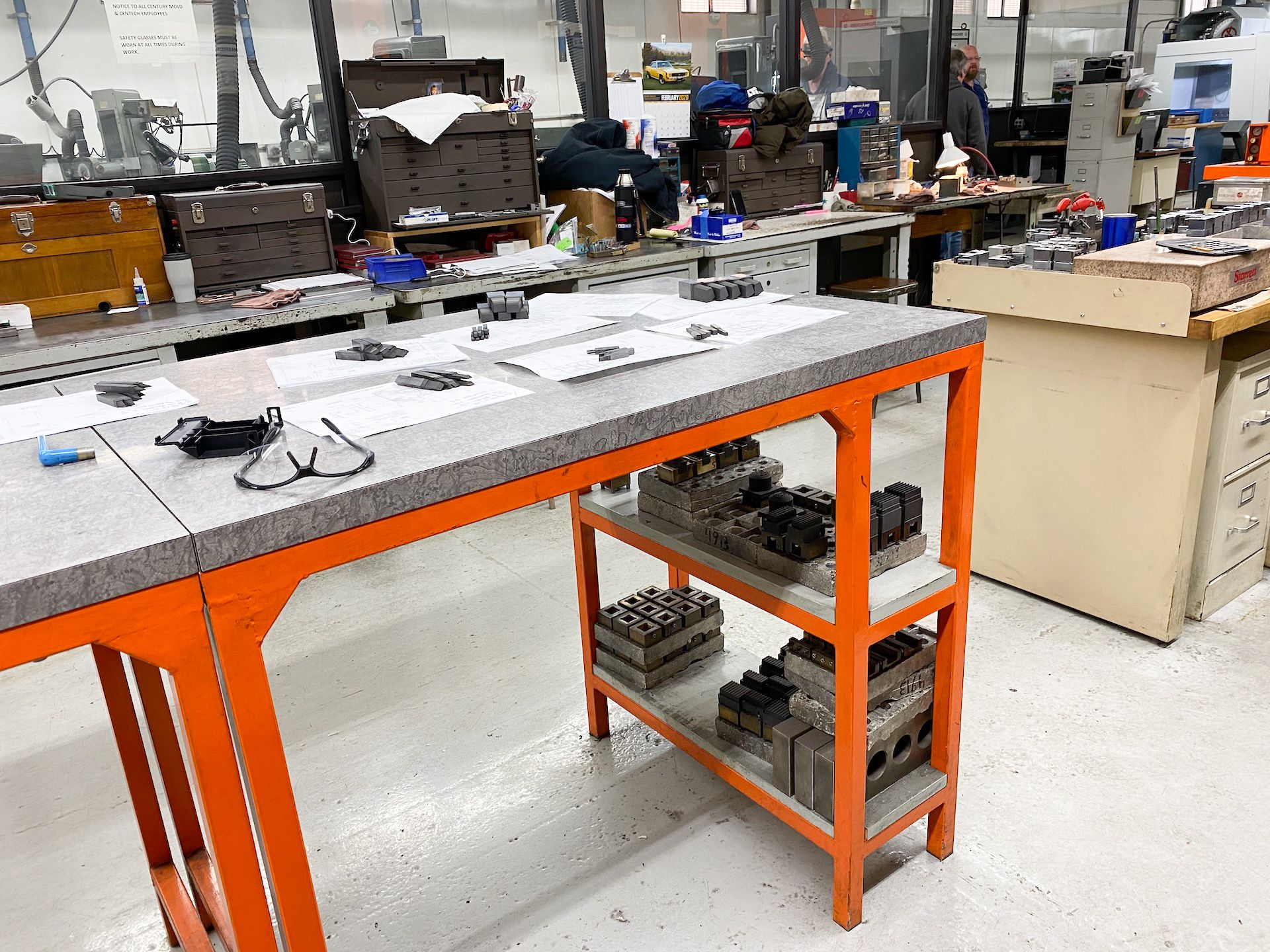 Work Table with Shelving (Orange) - Image 2 of 2