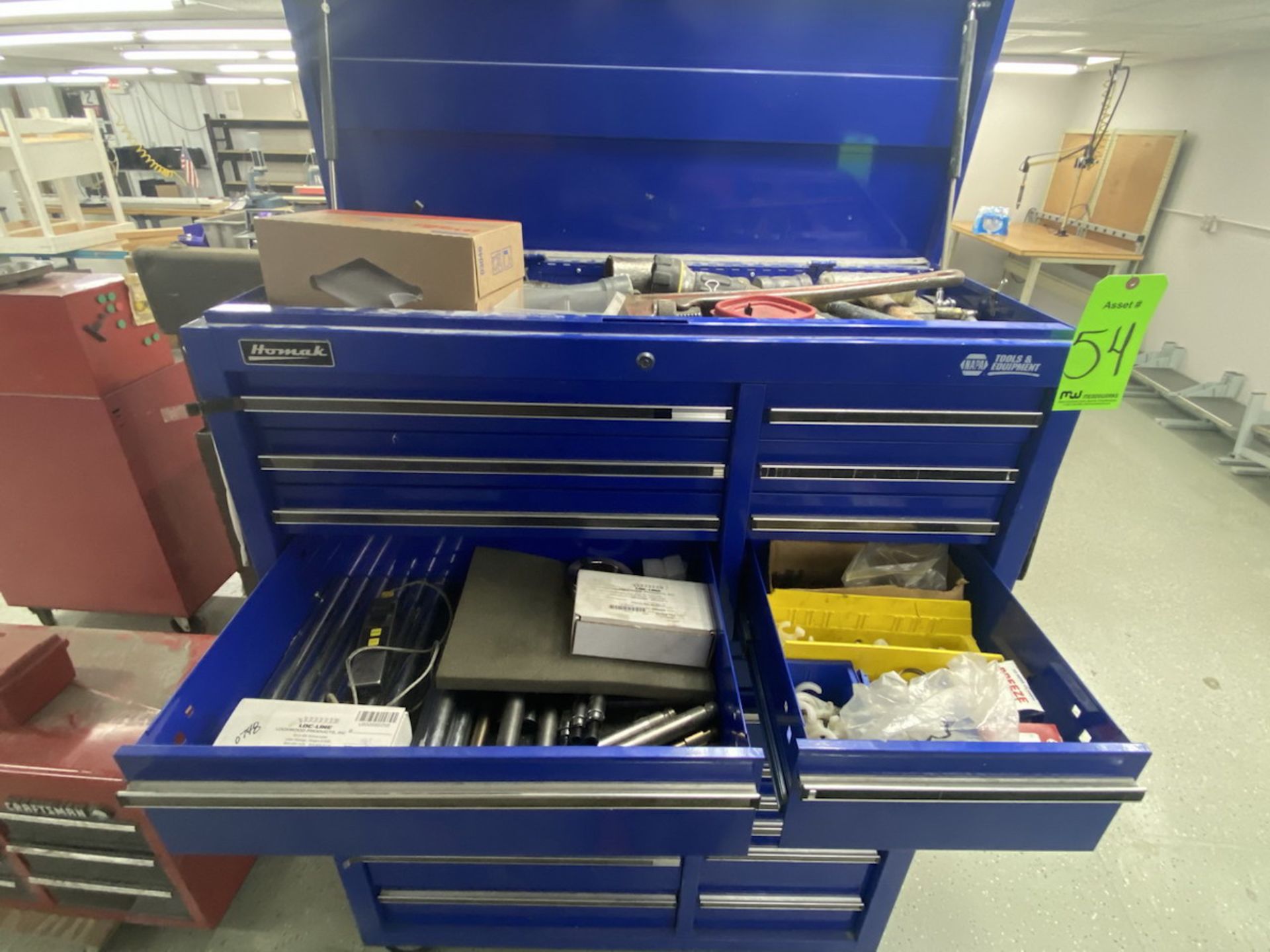 Homak 42"x 18" Tool Box & Contents Incl. Screwdrivers, Pliers, Eye Bolts, Air Hoses, Hose Fittings - Image 7 of 14