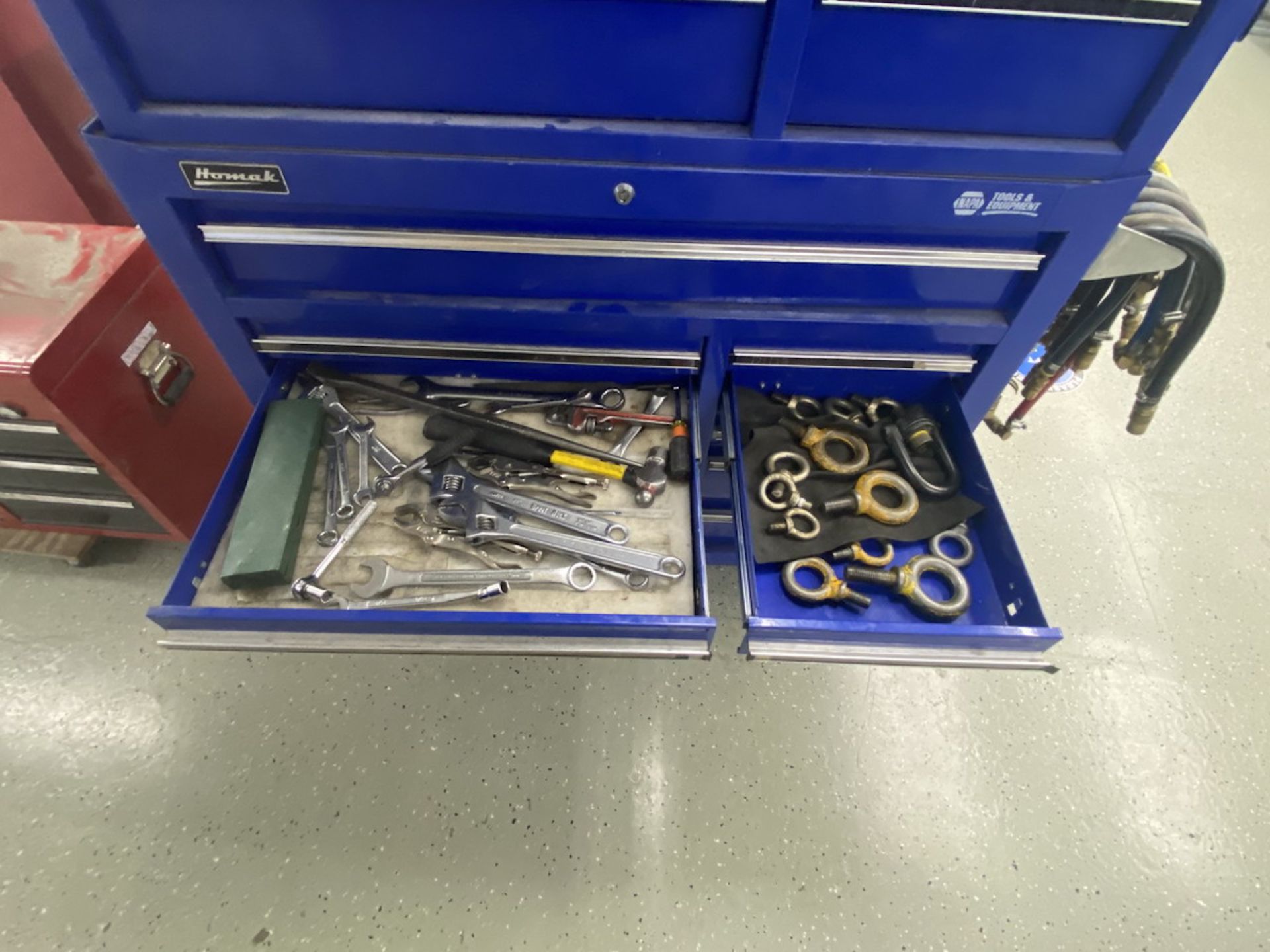 Homak 42"x 18" Tool Box & Contents Incl. Screwdrivers, Pliers, Eye Bolts, Air Hoses, Hose Fittings - Image 10 of 14