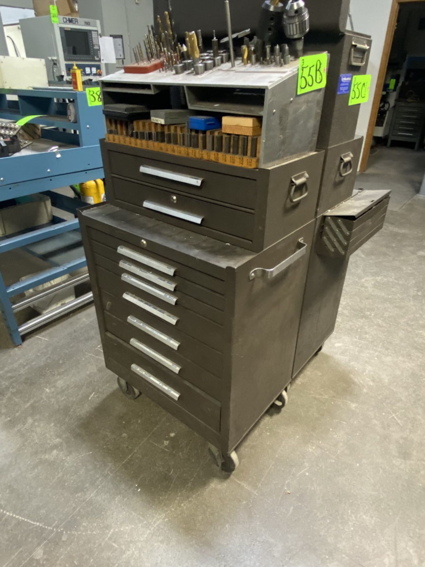 10-Drawer Tool Box w/ Contents Incl. Taps, Carbide Mills, Taper Chamfer, etc.