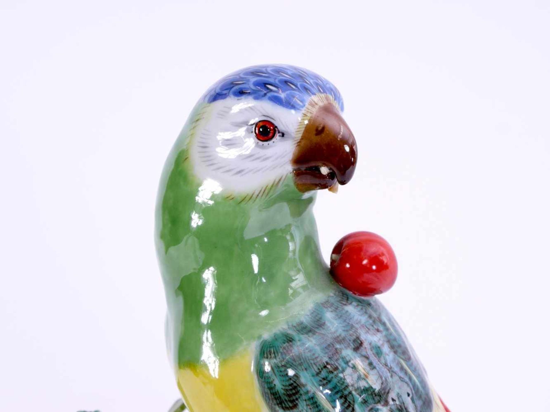 Kaendler, Johann Joachim für Meissen - Papagei auf StammVerspielte, naturalistische Figur eines - Bild 9 aus 11