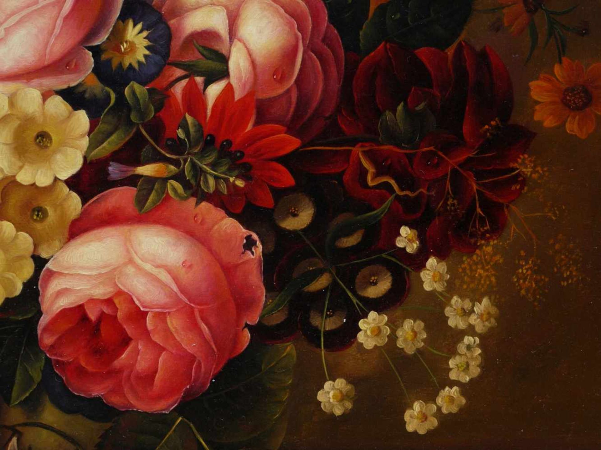 Holstayn, Josef (1930-?) - BlumenstückFeinste Malerei in typischer Manier des Künstler. Meisterhafte - Image 5 of 10