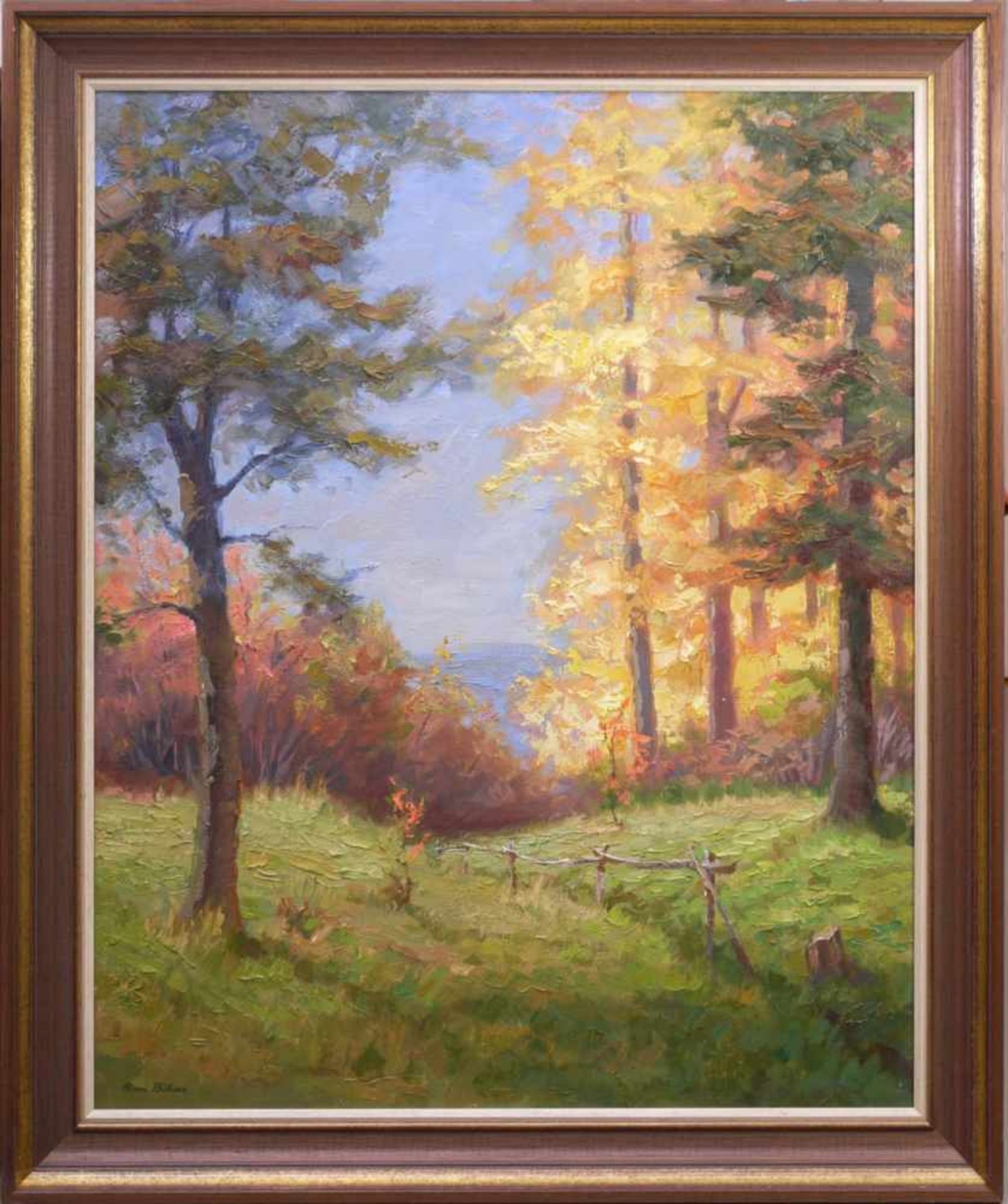 Böhme, Hans (1905-1982) - Herbstlicher LaubwaldIn golden-herbstlicher Farbpalette strahlt diese