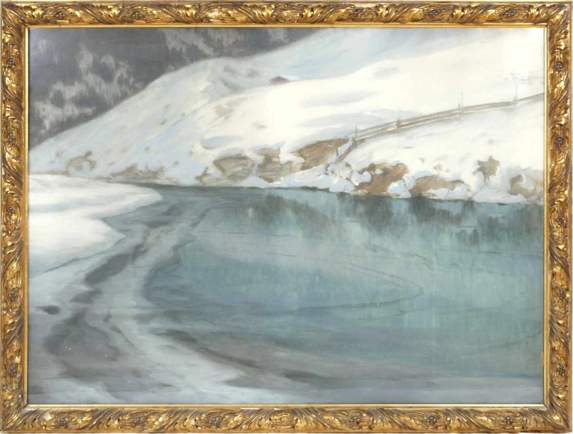 Hans Ritter von Petersen (1850-1914) - SchneeschmelzeIdyllische Winterlandschaft durch die ein