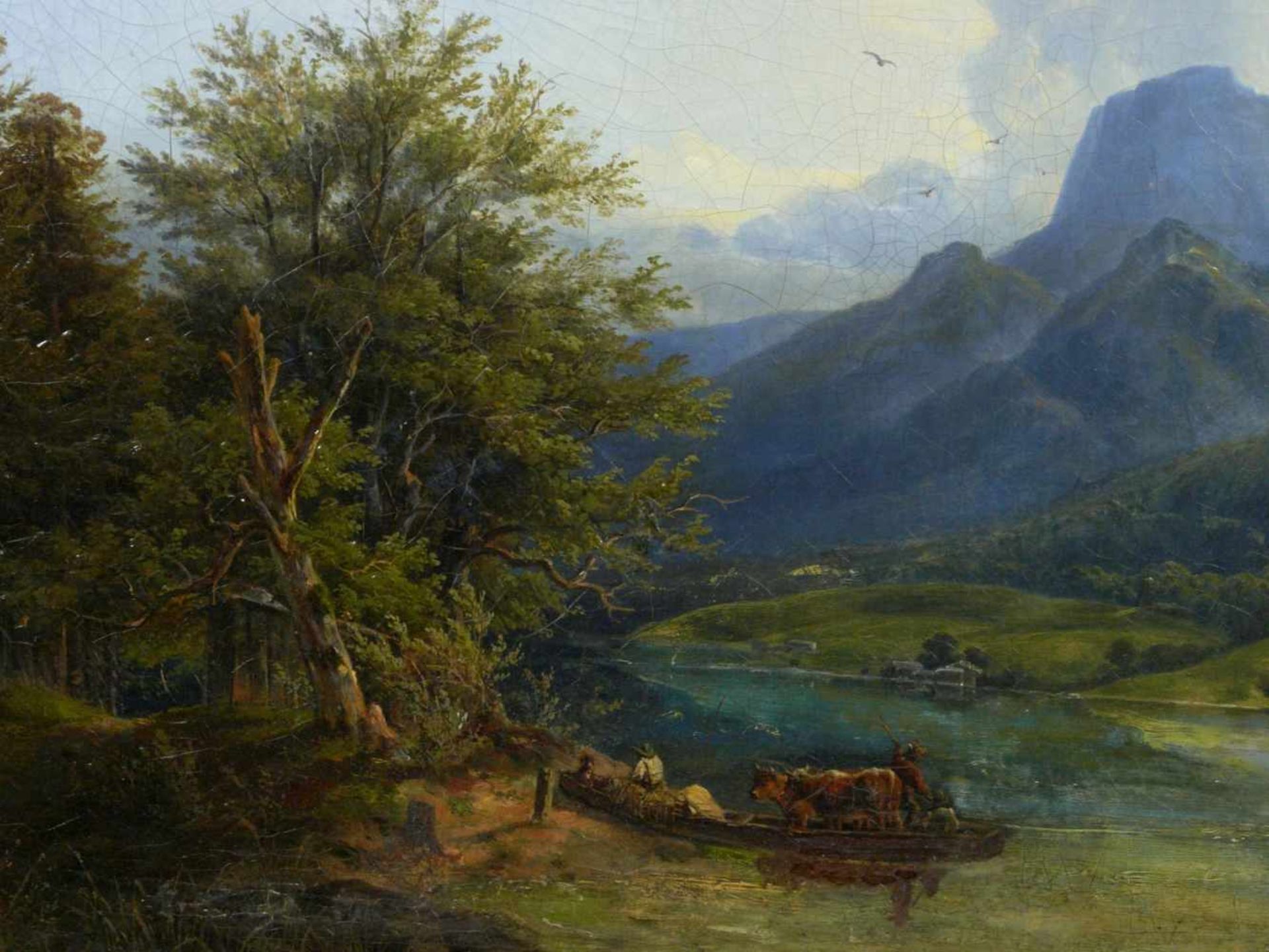 Ott, Johann Nepomuk (1804 - 1870) - Der Hintersee bei Berchtesgaden 1842Landschaftliche - Image 6 of 6