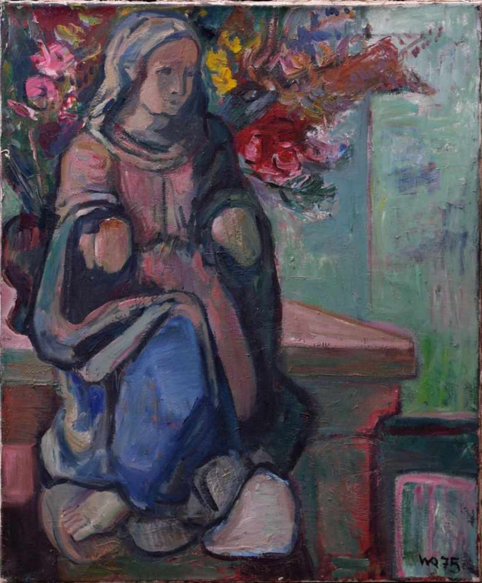 Raumberger, Wilhelm Manfred (1931-2003) - Stillleben mit Madonnenfigur 1975Der Maler lässt die Figur