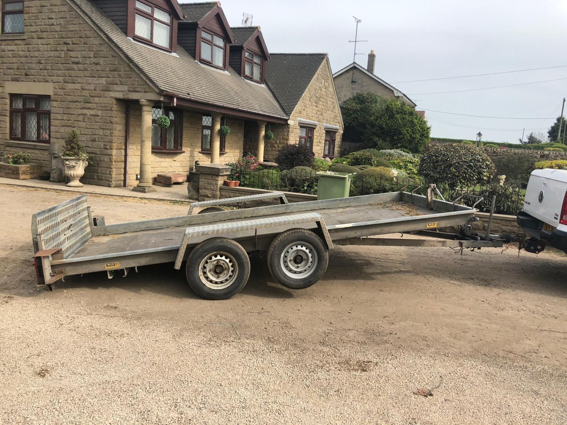 ELSTON 14FT TILT BED TWIN AXLE PLANT TRAILER ON 16" WHEELS, *PLUS VAT*