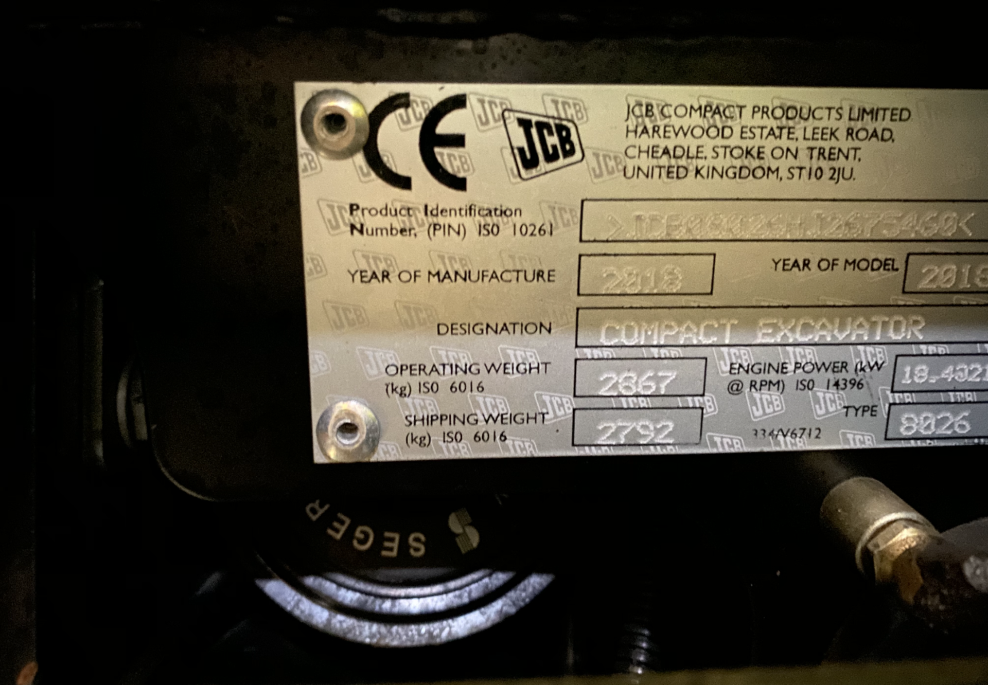 BRAND NEW & UNUSED JCB 8026 CTS TRACKED CRAWLER MINI EXCAVATOR / DIGGER - C/W 3 X BUCKETS *PLUS VAT* - Image 7 of 12